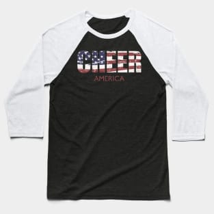 Cheer America USA Flag Cheerleading Practice Gear Baseball T-Shirt